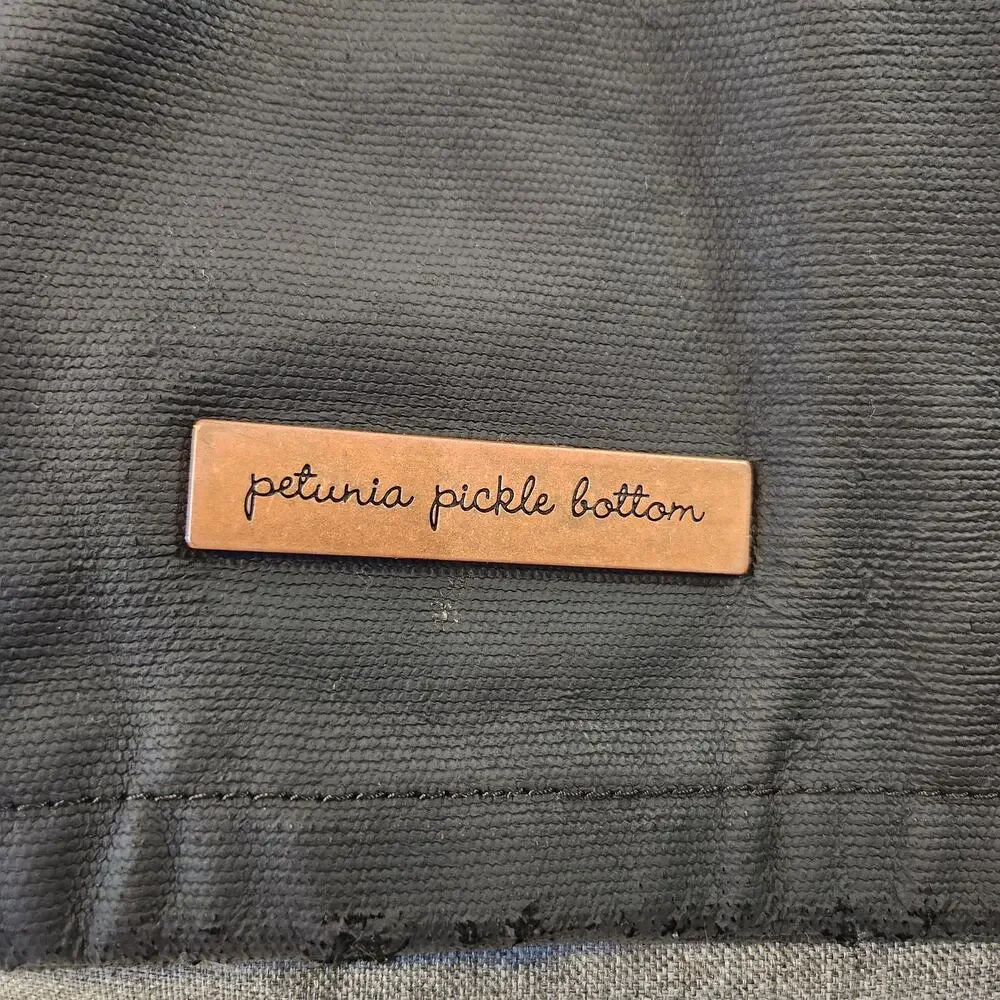 Petunia Pickle Bottom Boxy Backpack Diaper Bag Black Chambray Changing Pad